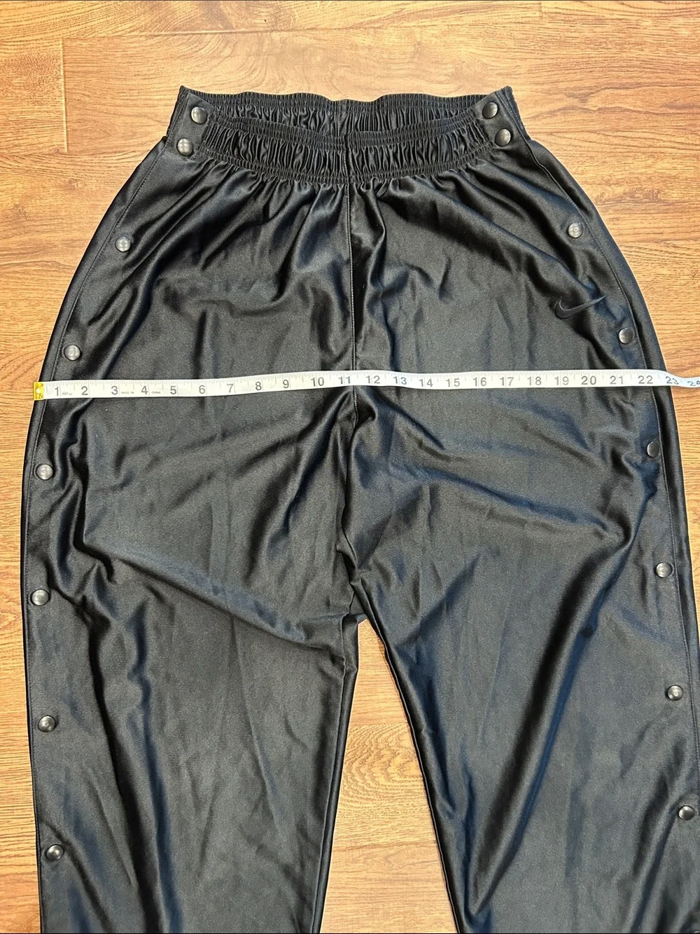 Nike Vintage Tear Away Black Track Pants Womens L (12-14) 90s Y2K